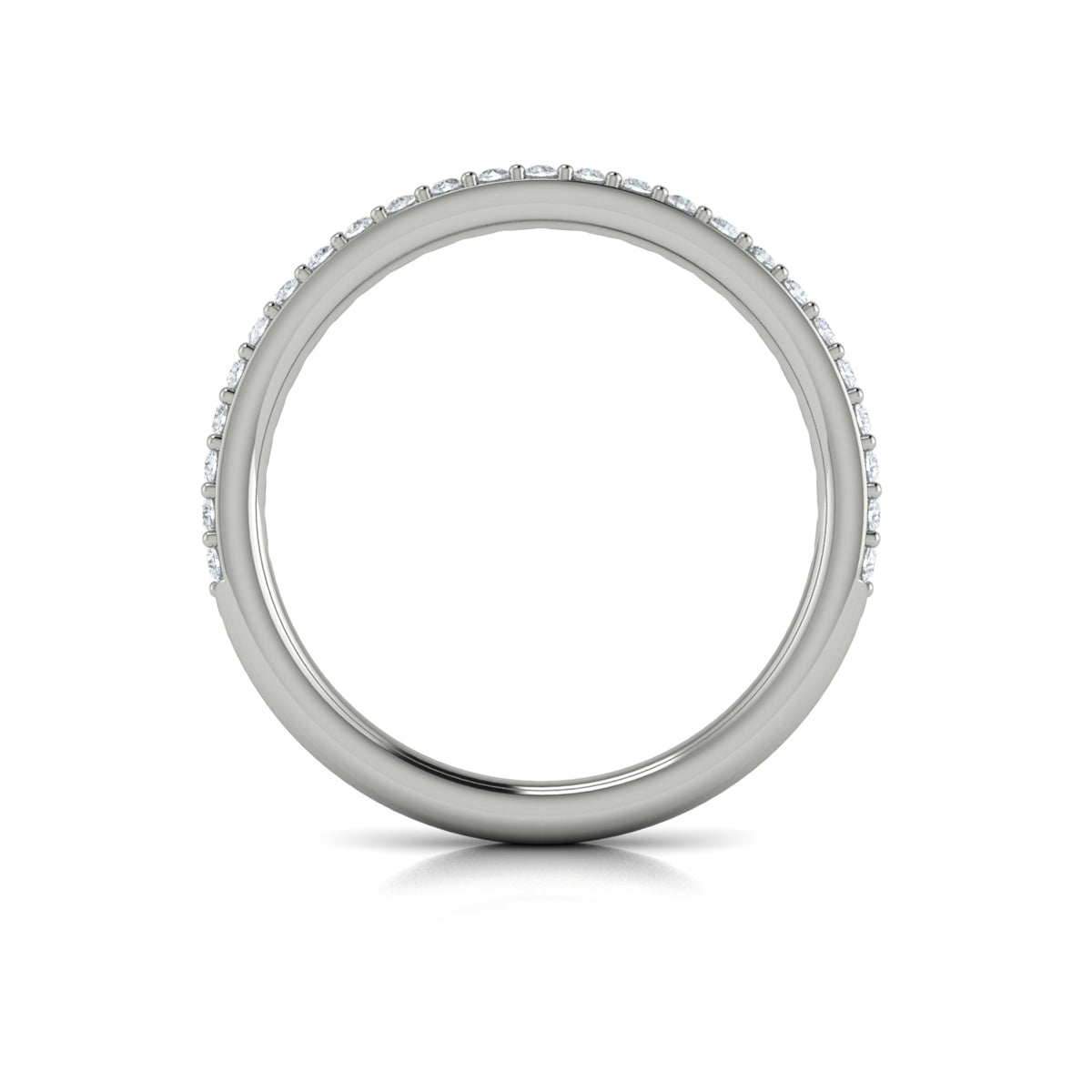 14K White Gold Diamond Womens Matching Wedding Band