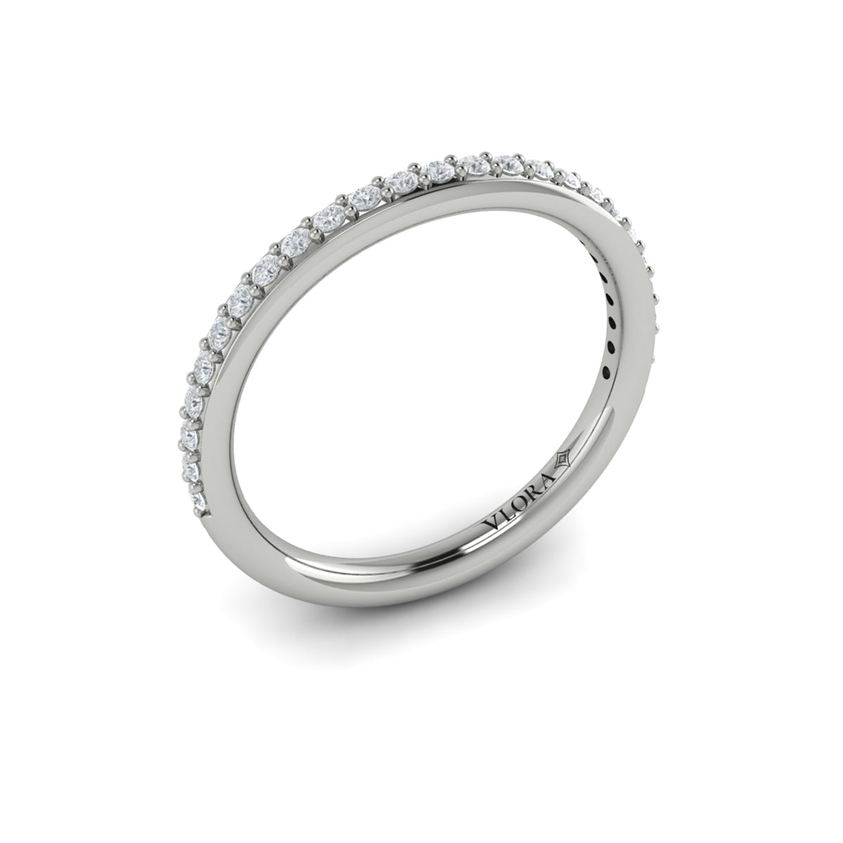 14K White Gold Diamond Womens Matching Wedding Band