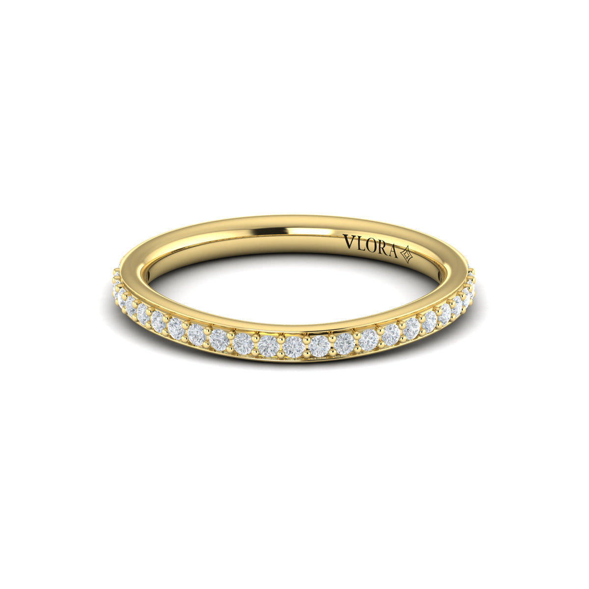 18kt Yellow Gold Diamond Womens Matching Wedding Band