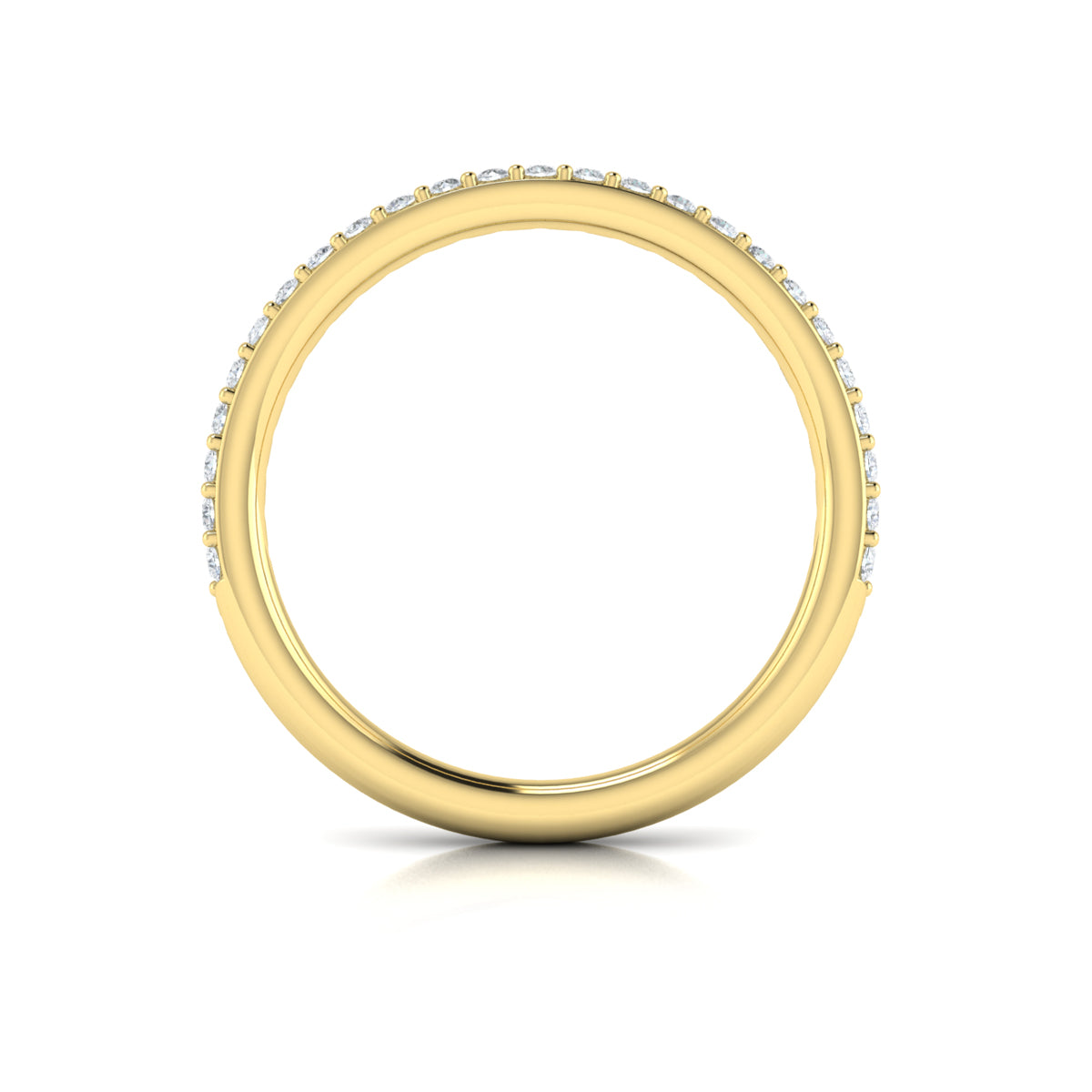 18kt Yellow Gold Diamond Womens Matching Wedding Band