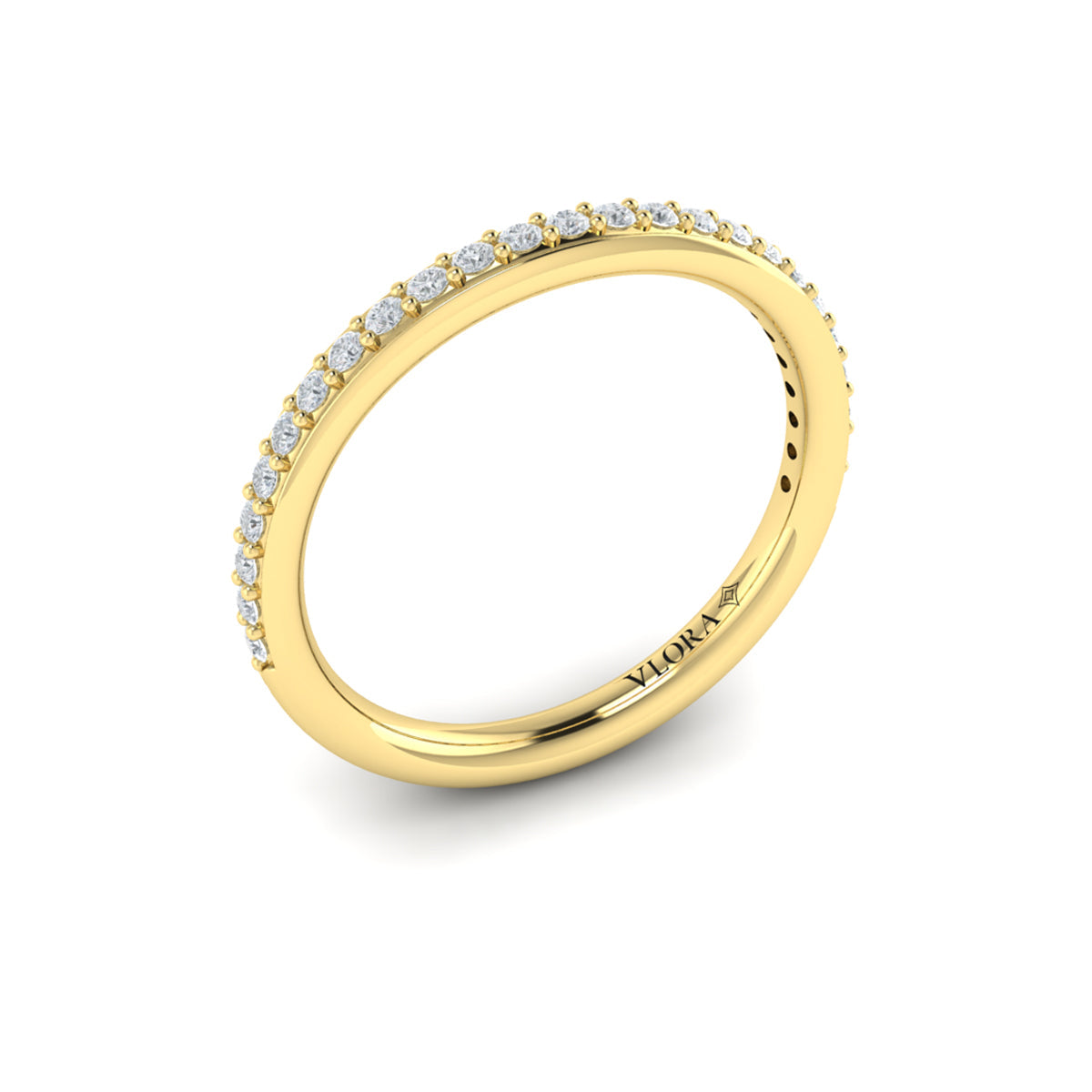 18kt Yellow Gold Diamond Womens Matching Wedding Band