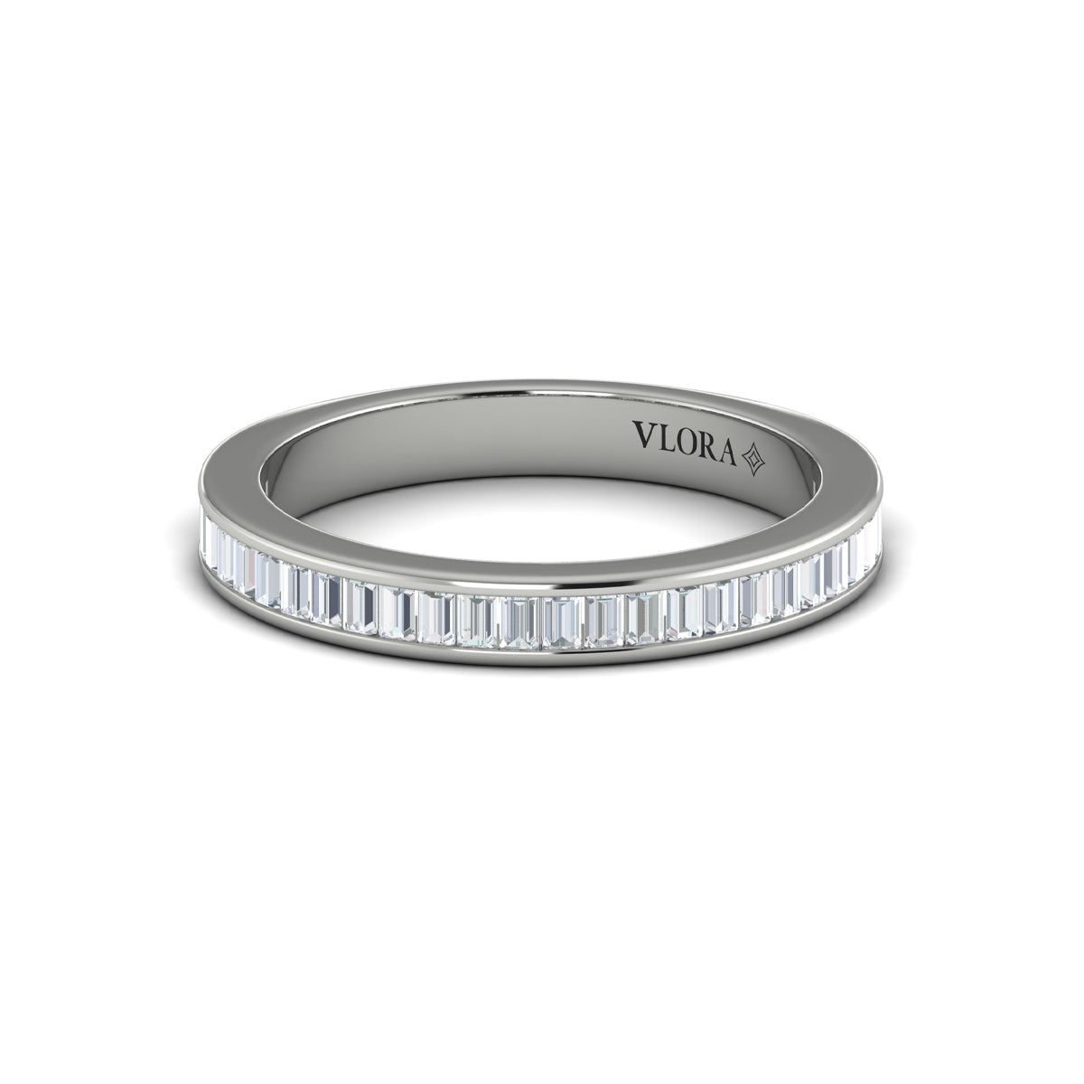 14K White Gold Diamond Womens Matching Wedding Band