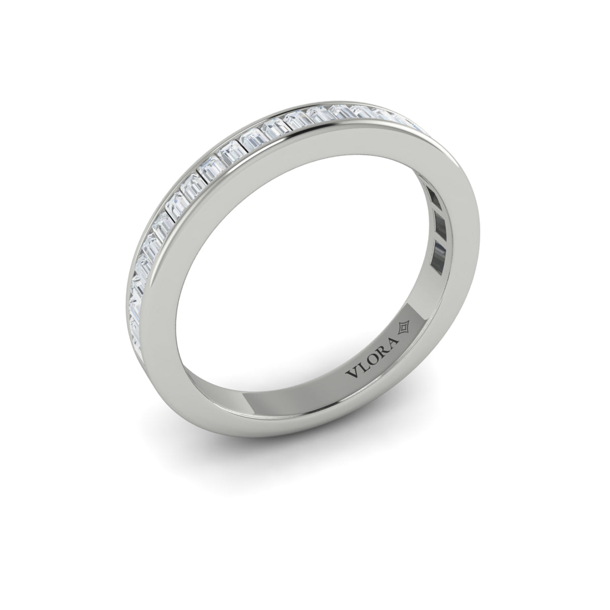 14K White Gold Diamond Womens Matching Wedding Band