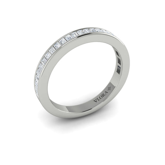 14K White Gold Diamond Womens Matching Wedding Band