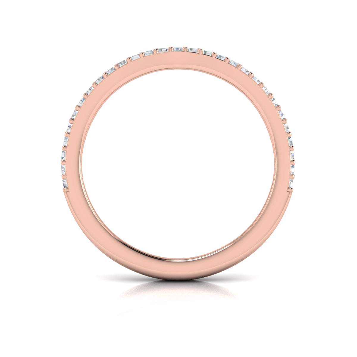 14kt Rose Gold Diamond Womens Matching Wedding Band