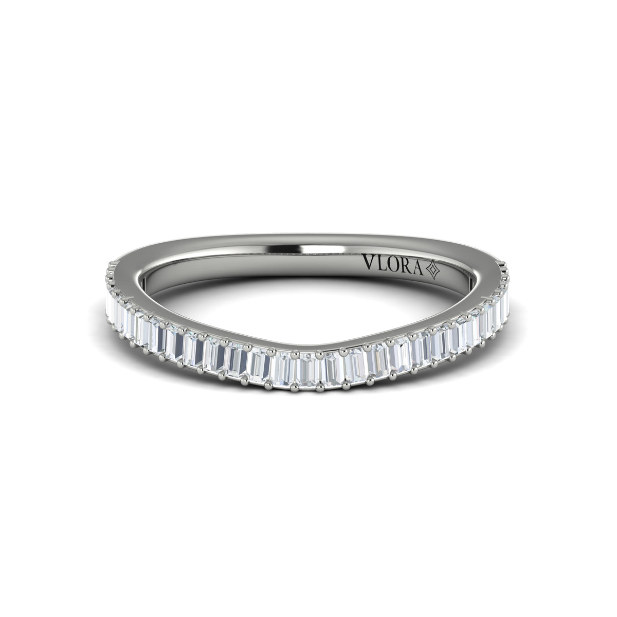 14K White Gold Diamond Womens Matching Wedding Band