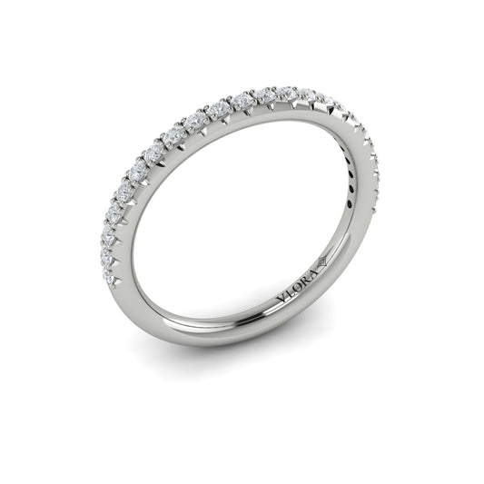 14K White Gold Diamond Womens Matching Band