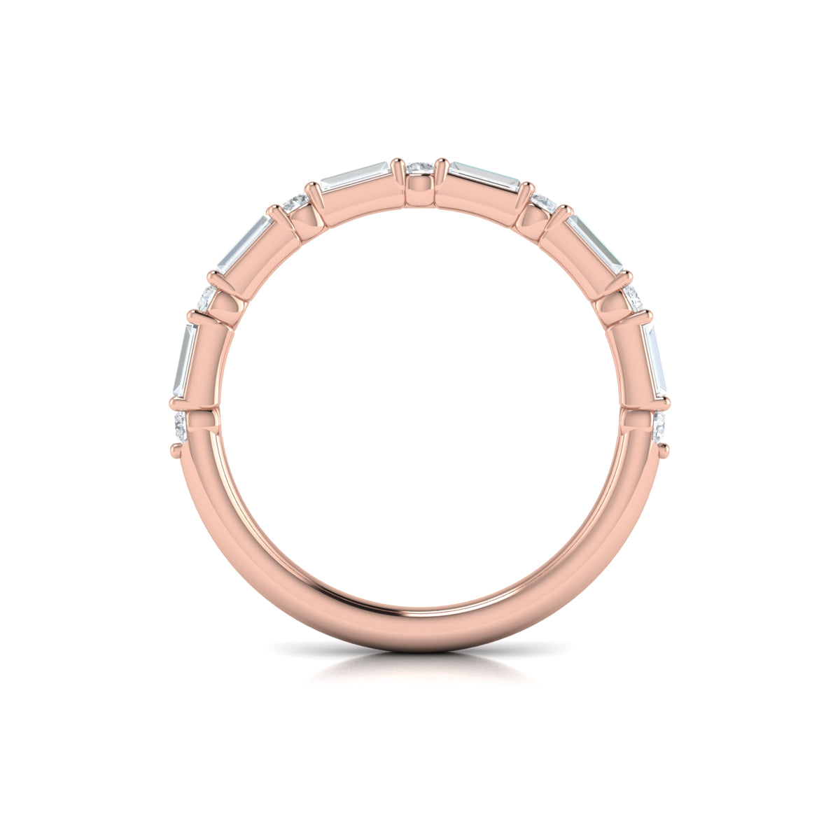 14kt Rose Gold Diamond Womens Matching Wedding Band