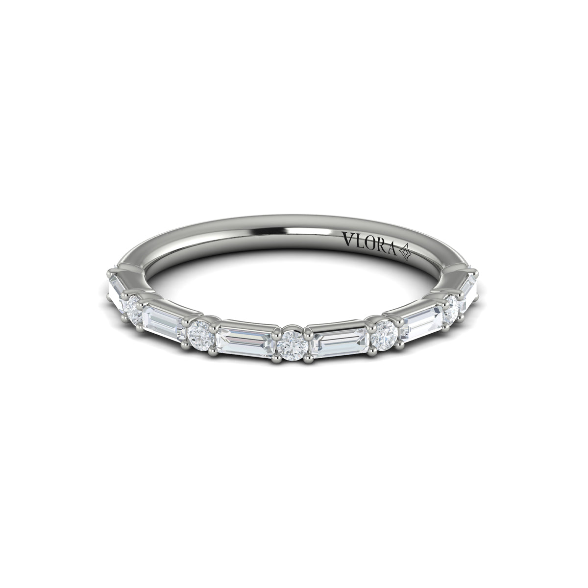 14K White Gold Diamond Womens Matching Wedding Band