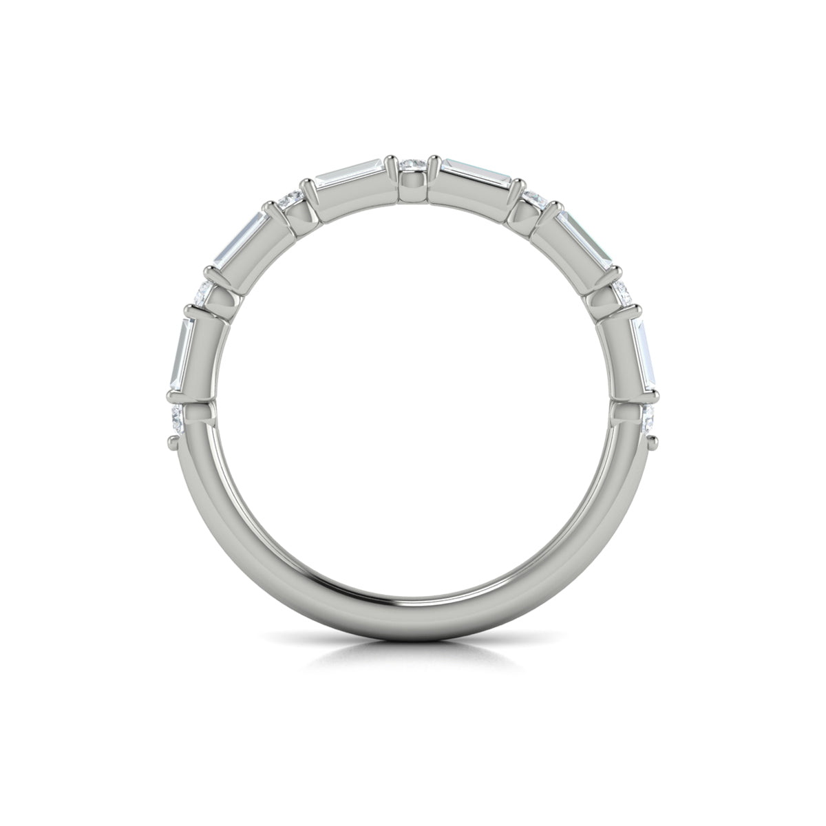 14K White Gold Diamond Womens Matching Wedding Band
