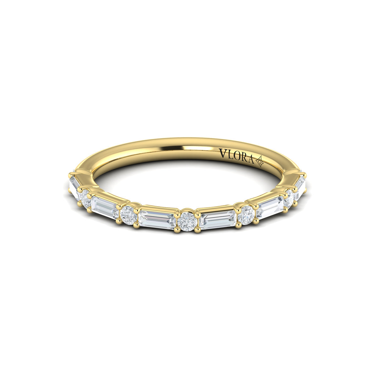 14kt Yellow Gold Diamond Womens Matching Wedding Band