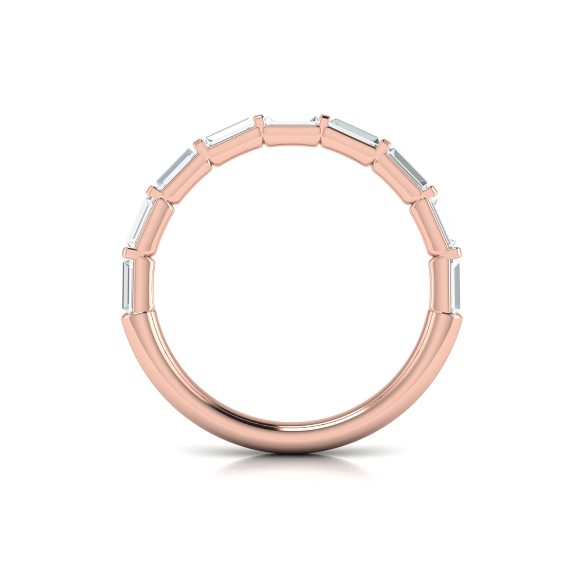 18kt Rose Gold Diamond Womens Matching Wedding Band