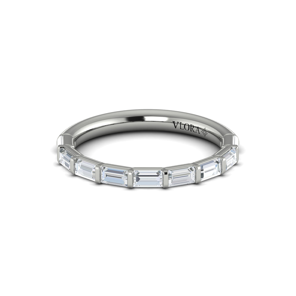 14K White Gold Diamond Womens Matching Wedding Band