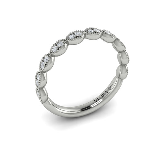 14K White Gold Diamond Womens Wedding Band