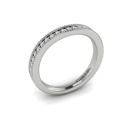 14K White Gold Diamond Womens Matching Wedding Band