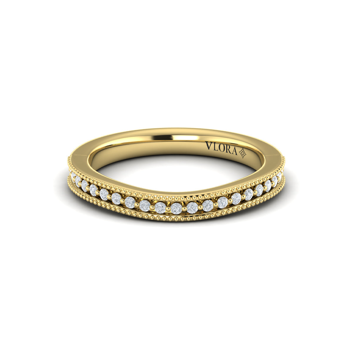 18kt Yellow Gold Diamond Womens Wedding Band