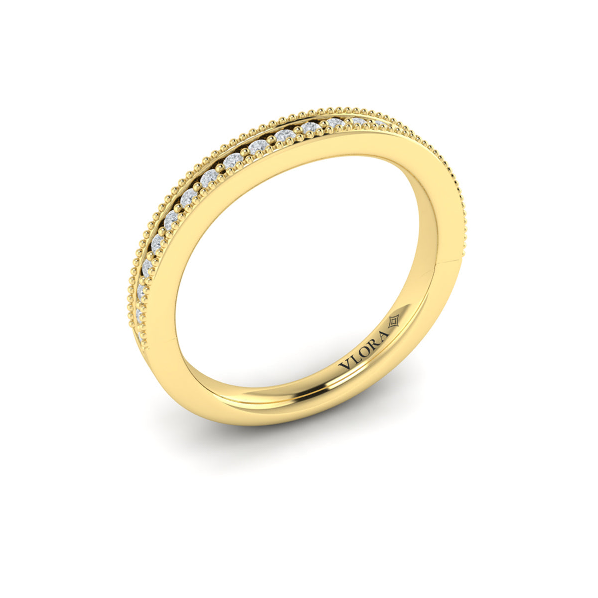 18kt Yellow Gold Diamond Womens Wedding Band