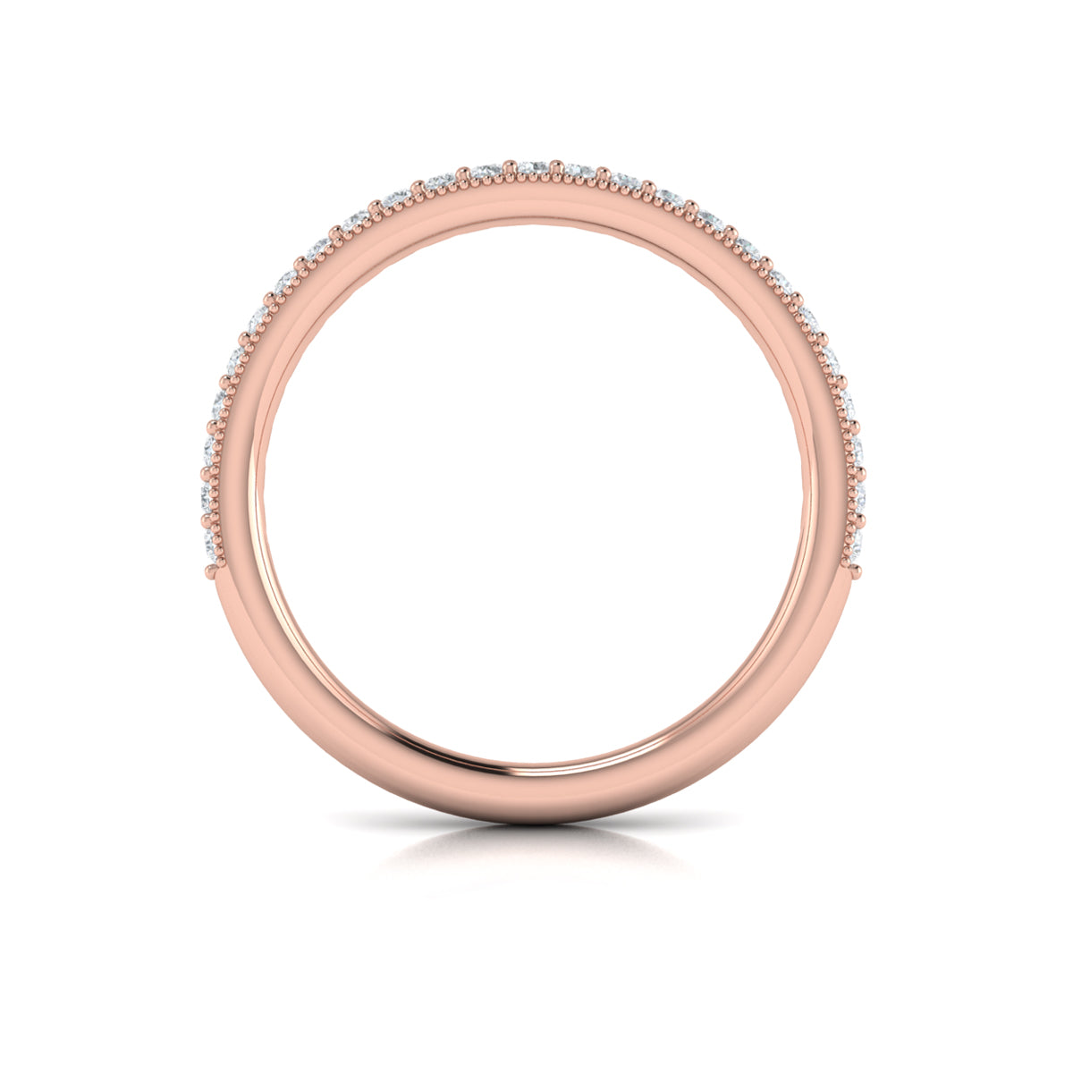 14kt Rose Gold Diamond Womens Matching Wedding Band