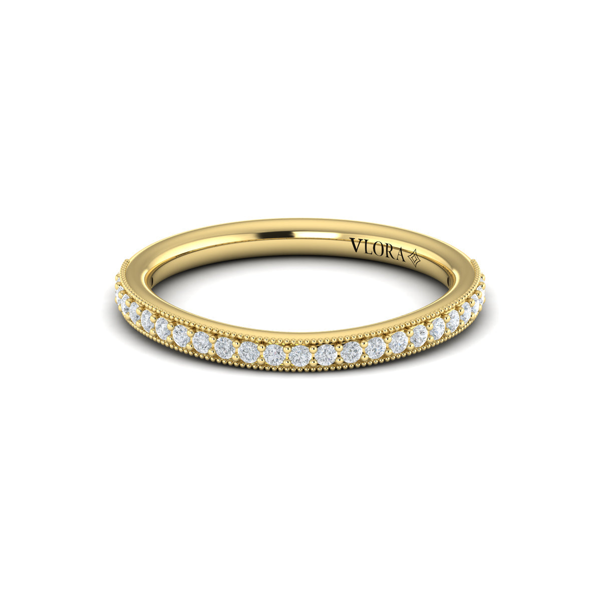 18kt Yellow Gold Diamond Womens Wedding Band