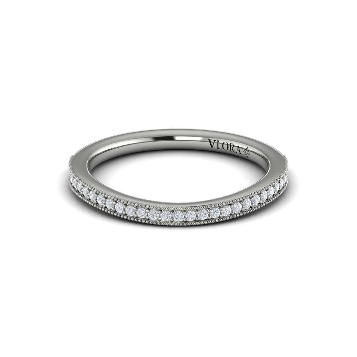 14K White Gold Diamond Womens Matching Wedding Band