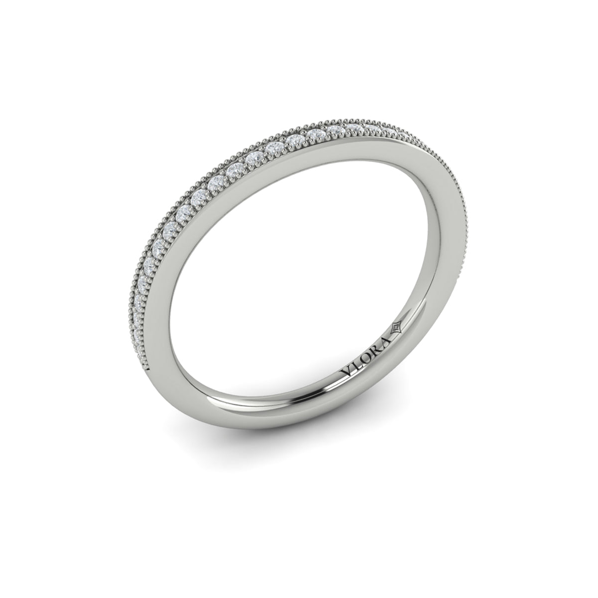 14K White Gold Diamond Womens Matching Wedding Band