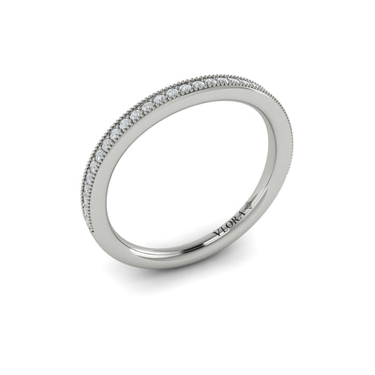 14K White Gold Diamond Womens Matching Wedding Band