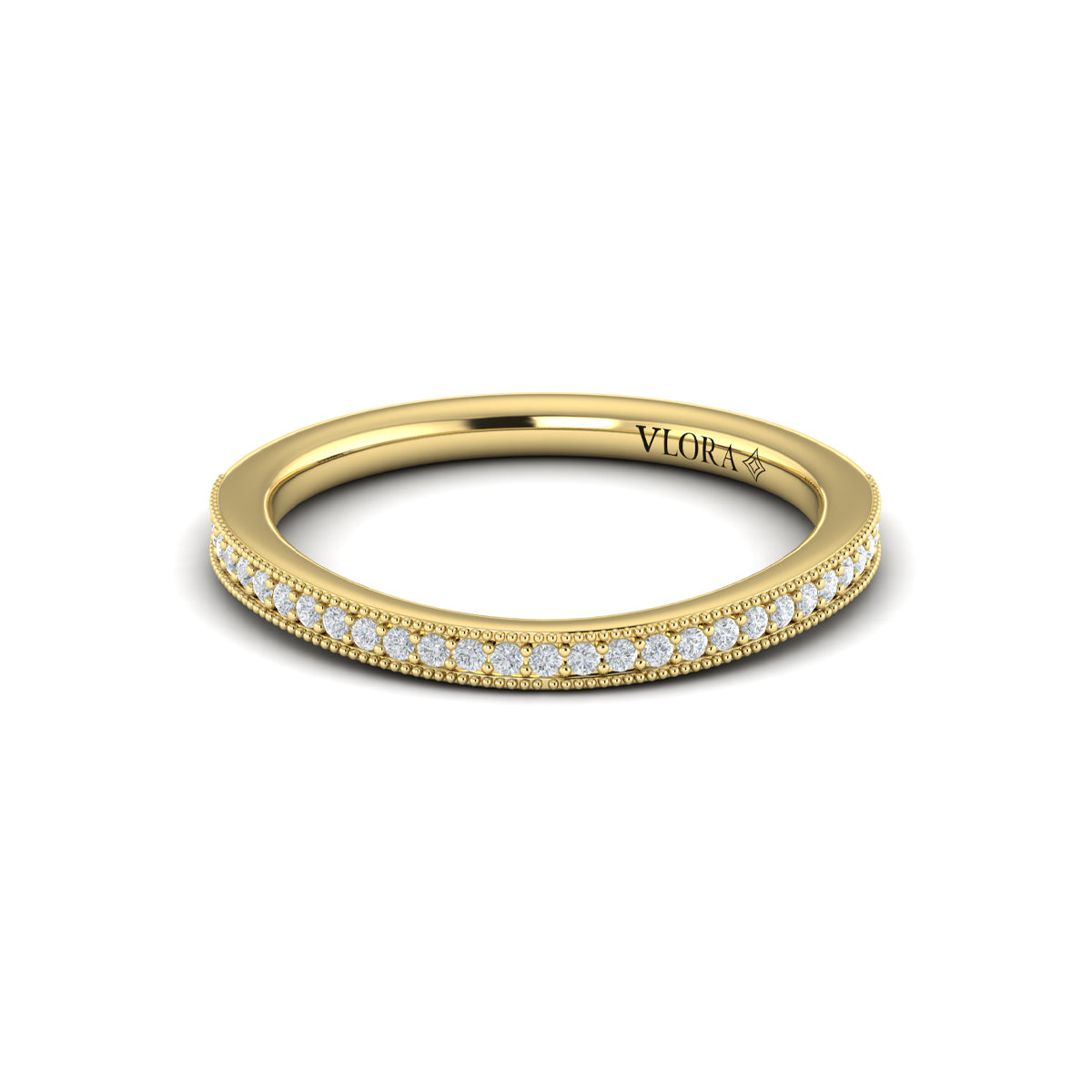 14kt Yellow Gold Diamond Womens Matching Wedding Band