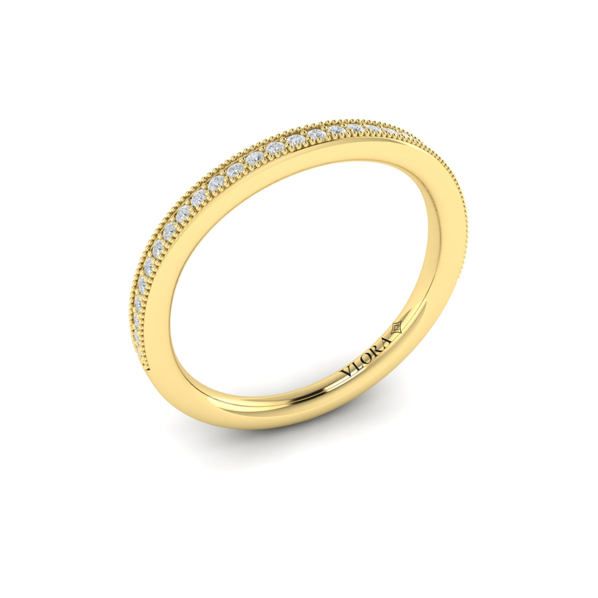 14kt Yellow Gold Diamond Womens Matching Wedding Band