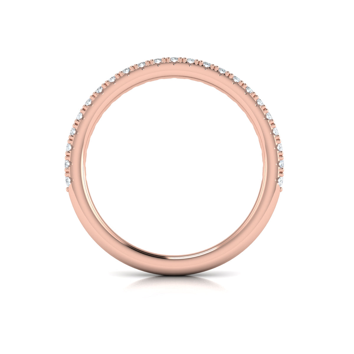 14kt Rose Gold Diamond Womens Matching Wedding Band