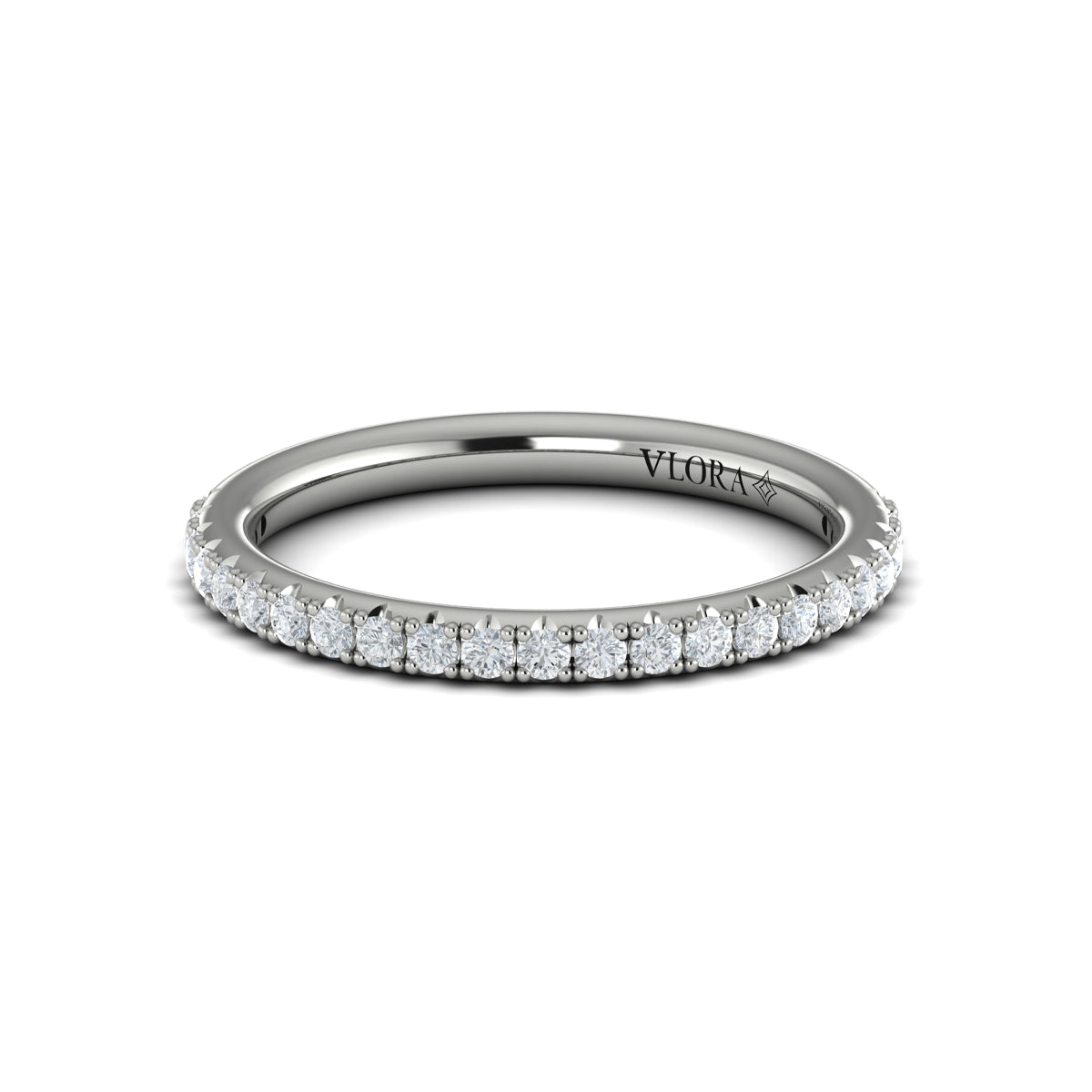 14K White Gold Diamond Womens Matching Wedding Band