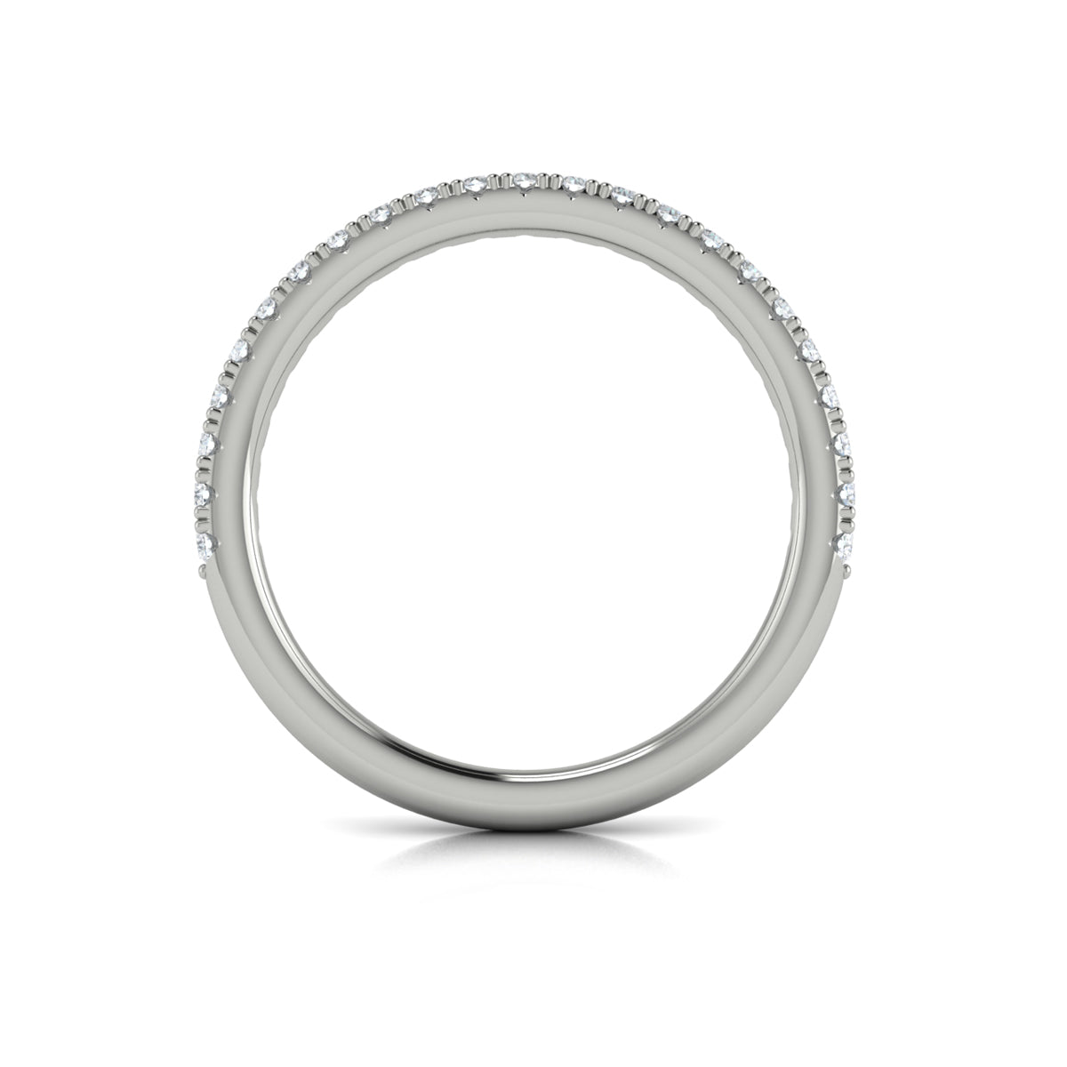 14K White Gold Diamond Womens Matching Wedding Band