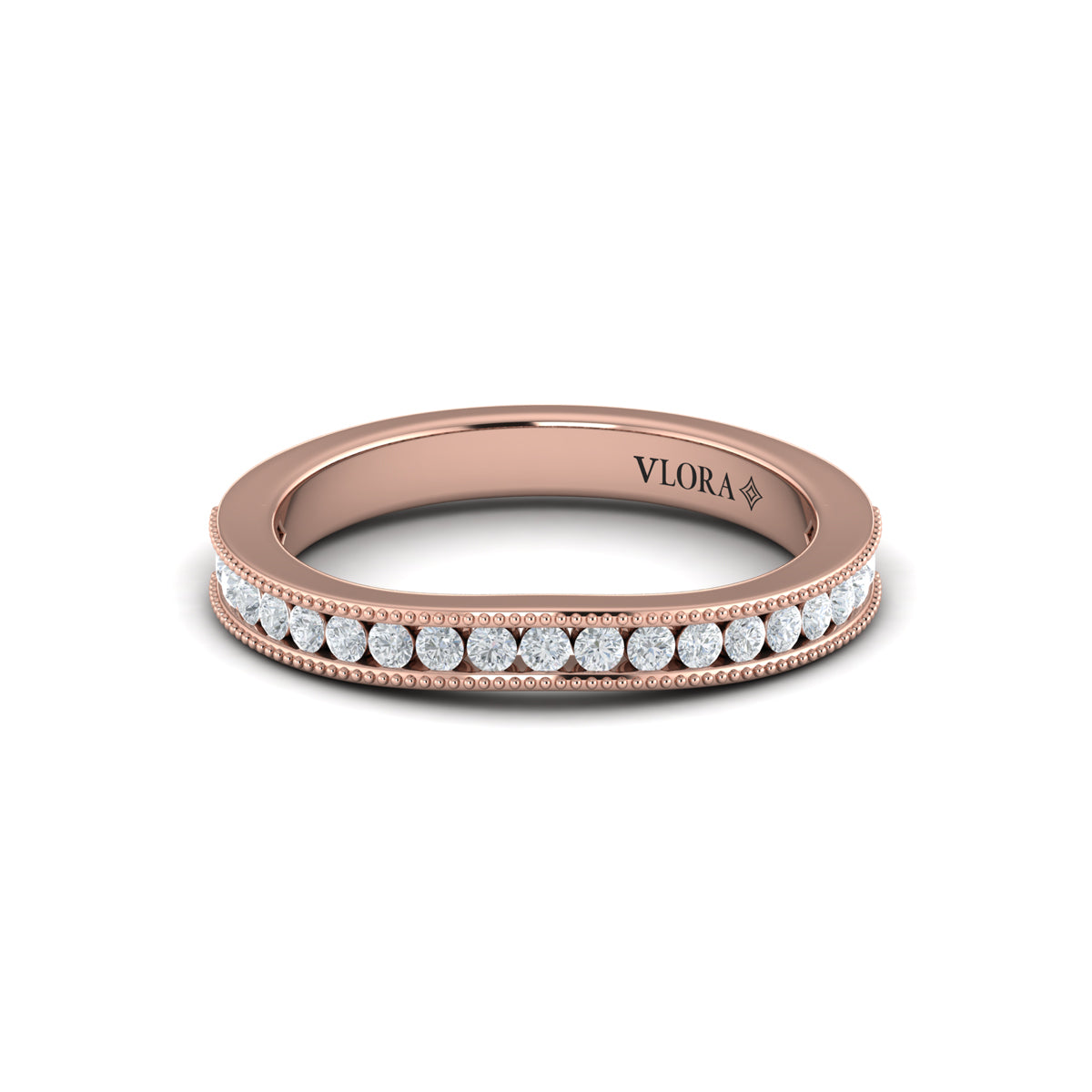 18kt Rose Gold Womens Matching Wedding Band