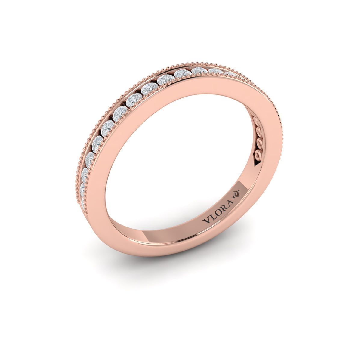 18kt Rose Gold Womens Matching Wedding Band