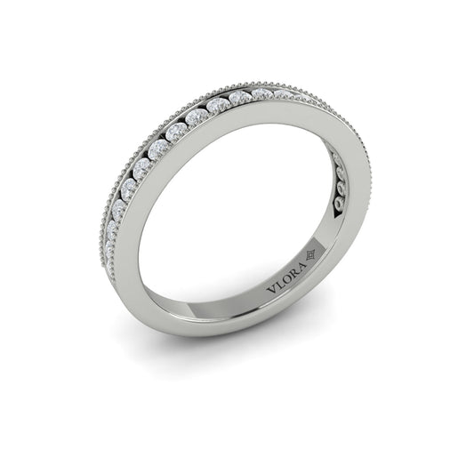 14K White Gold Diamond Womens Matching Wedding Band