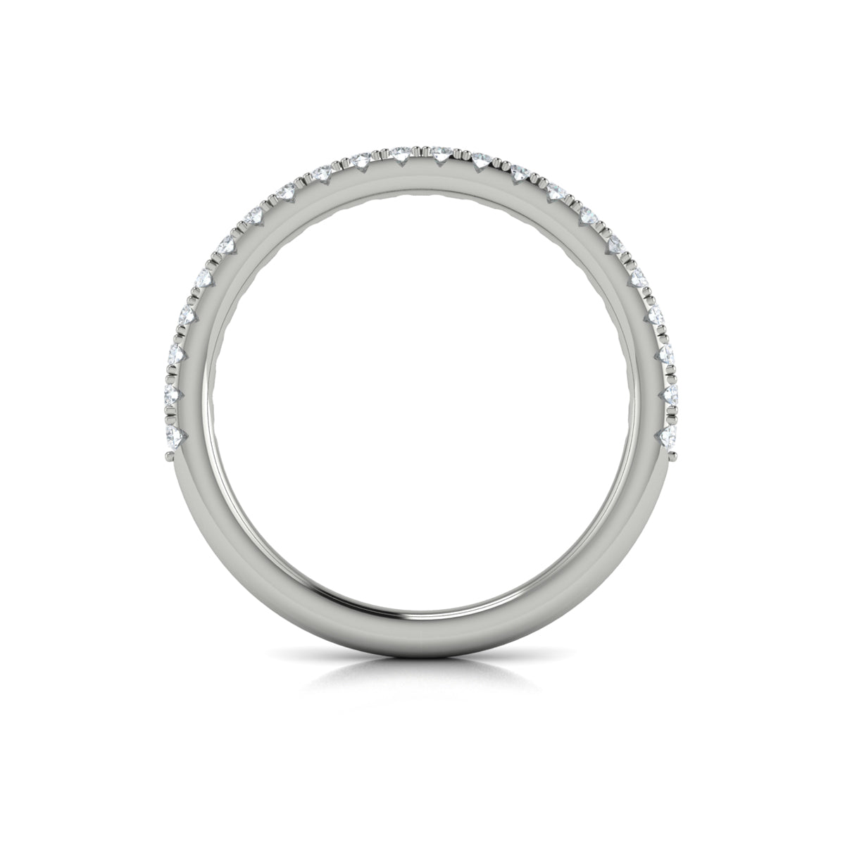 14K White Gold Emerald Cut Diamond Matching Wedding Band