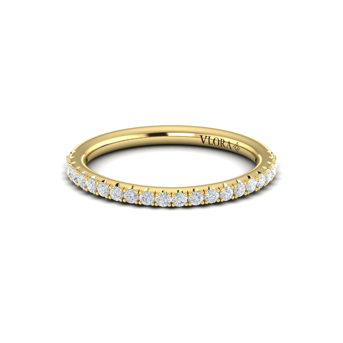 14kt Yellow Gold Emerald Cut Diamond Womens Wedding Band