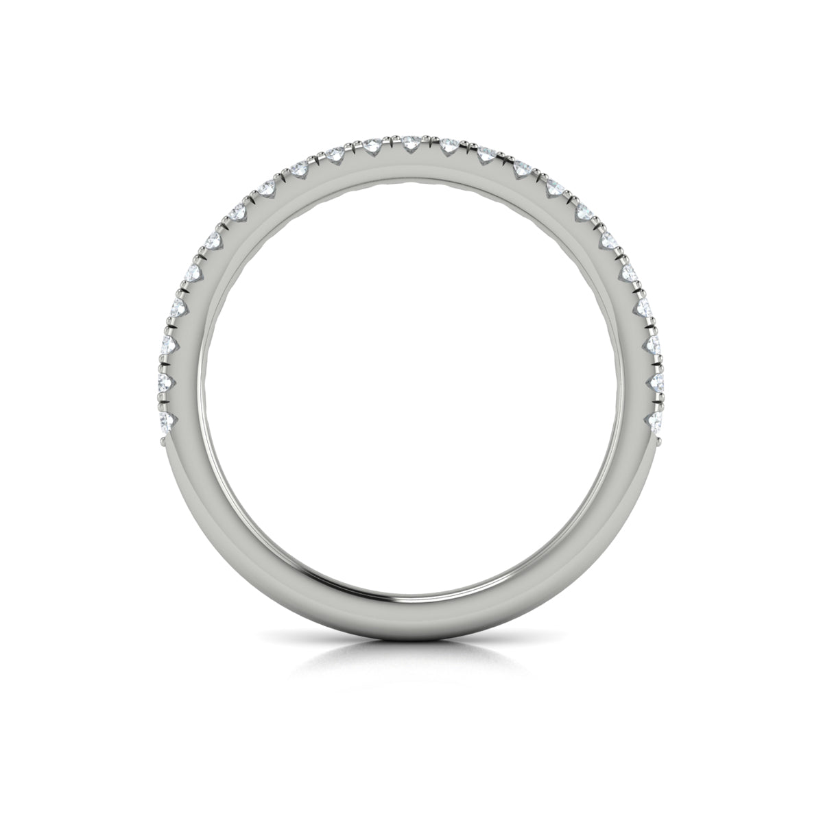 14K White Gold Diamond Womens Matching Wedding Band