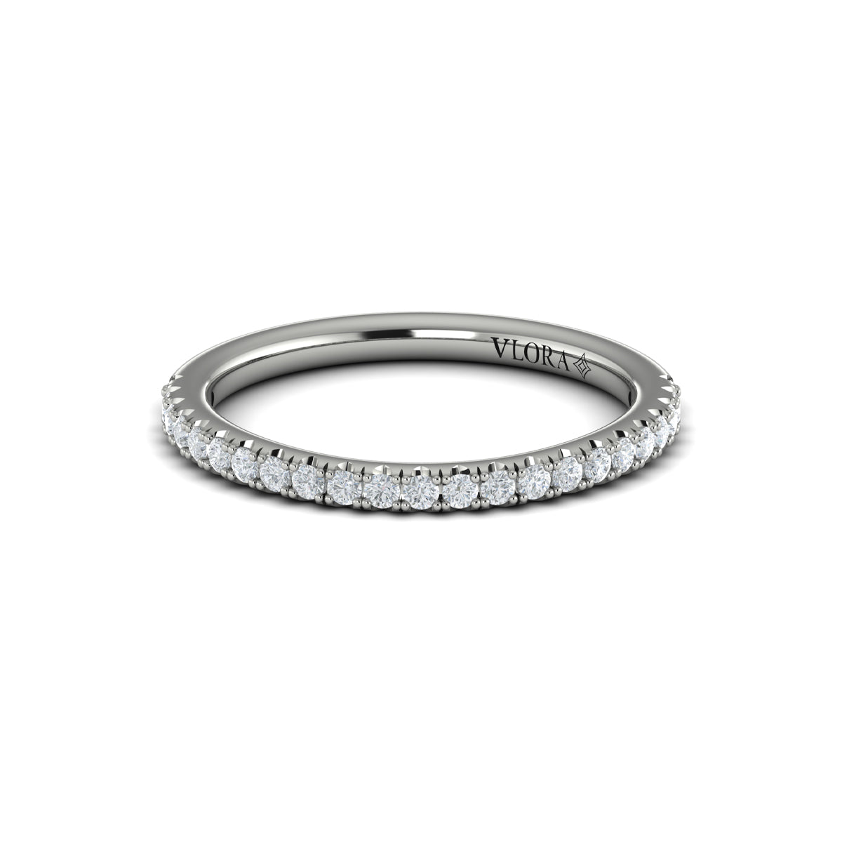 14K White Gold Diamond Womens Matching Wedding Band