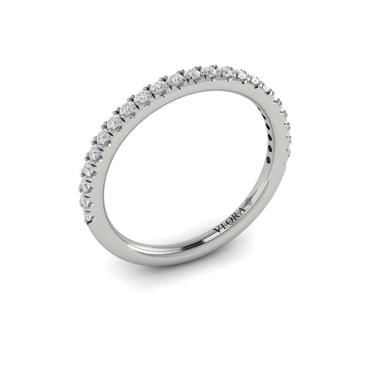 14K White Gold Diamond Womens Matching Wedding Band