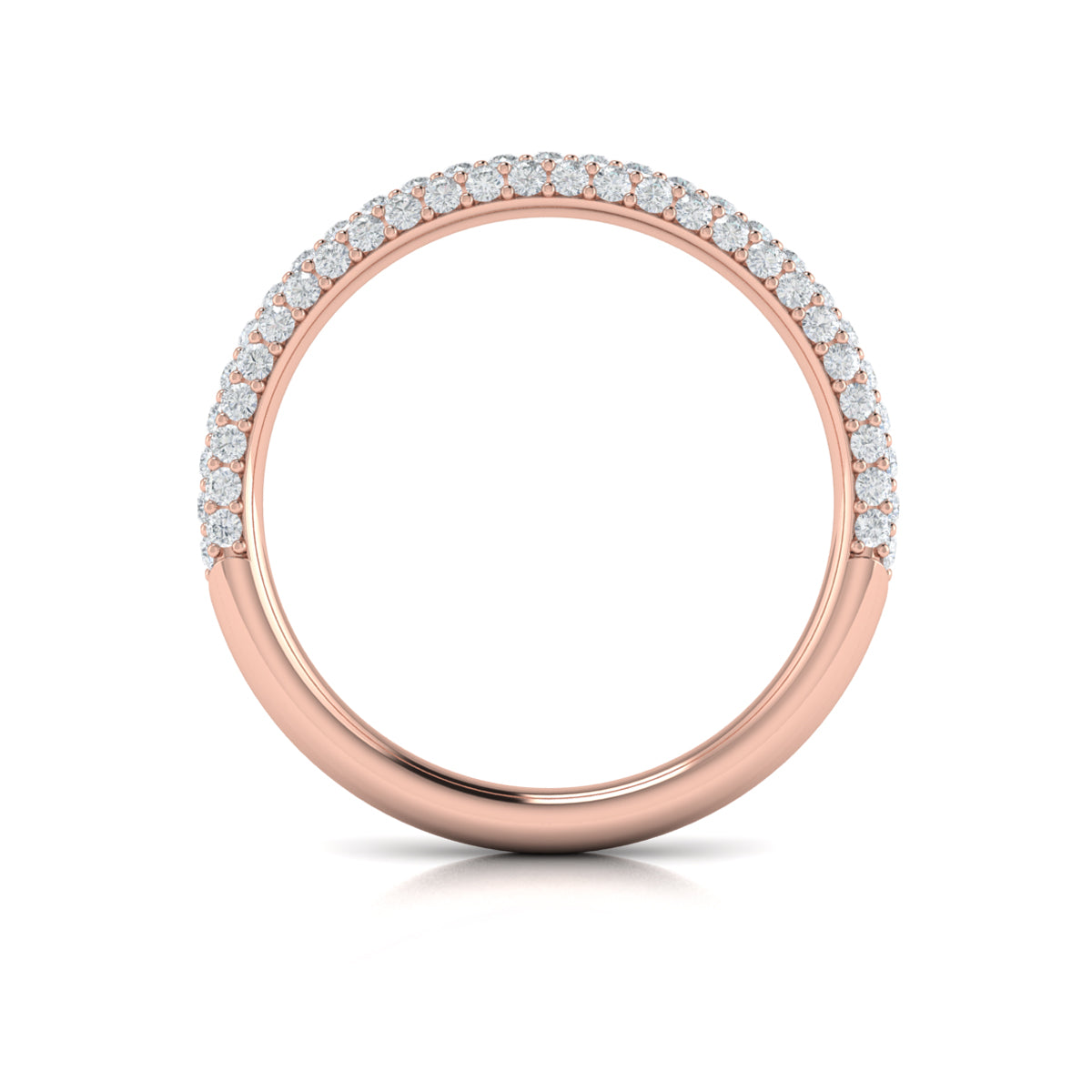 14kt Rose Gold Diamond Womens Matching Wedding Band
