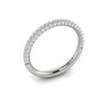 14K White Gold Pave Diamond Womens Wedding Band