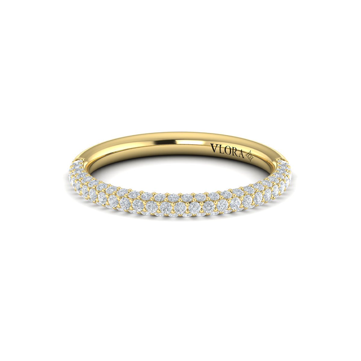 14kt Yellow Gold Diamond Womens Matching Wedding Band