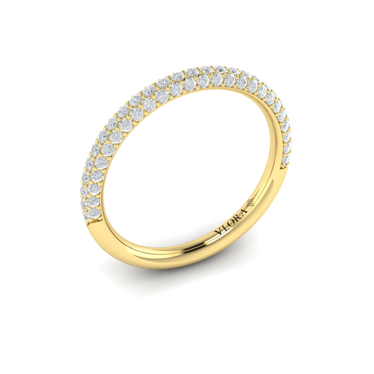 14kt Yellow Gold Diamond Womens Matching Wedding Band