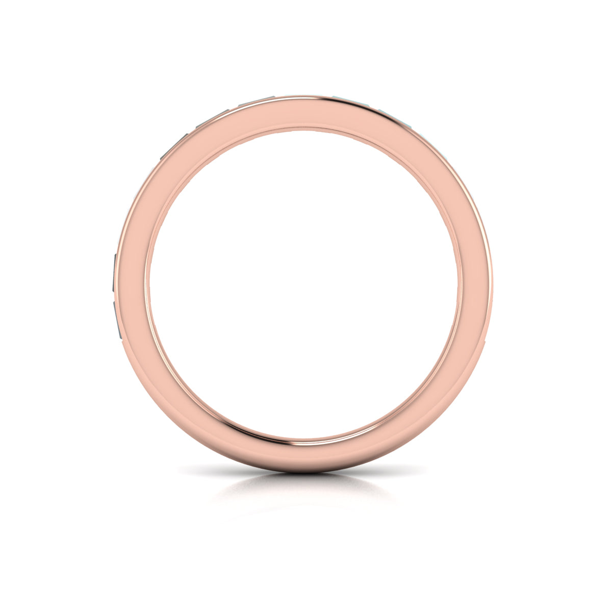 14kt Rose Gold Oval Diamond Womens Wedding Band