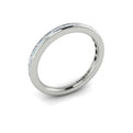 14K White Gold Oval Diamond Womens Wedding Band