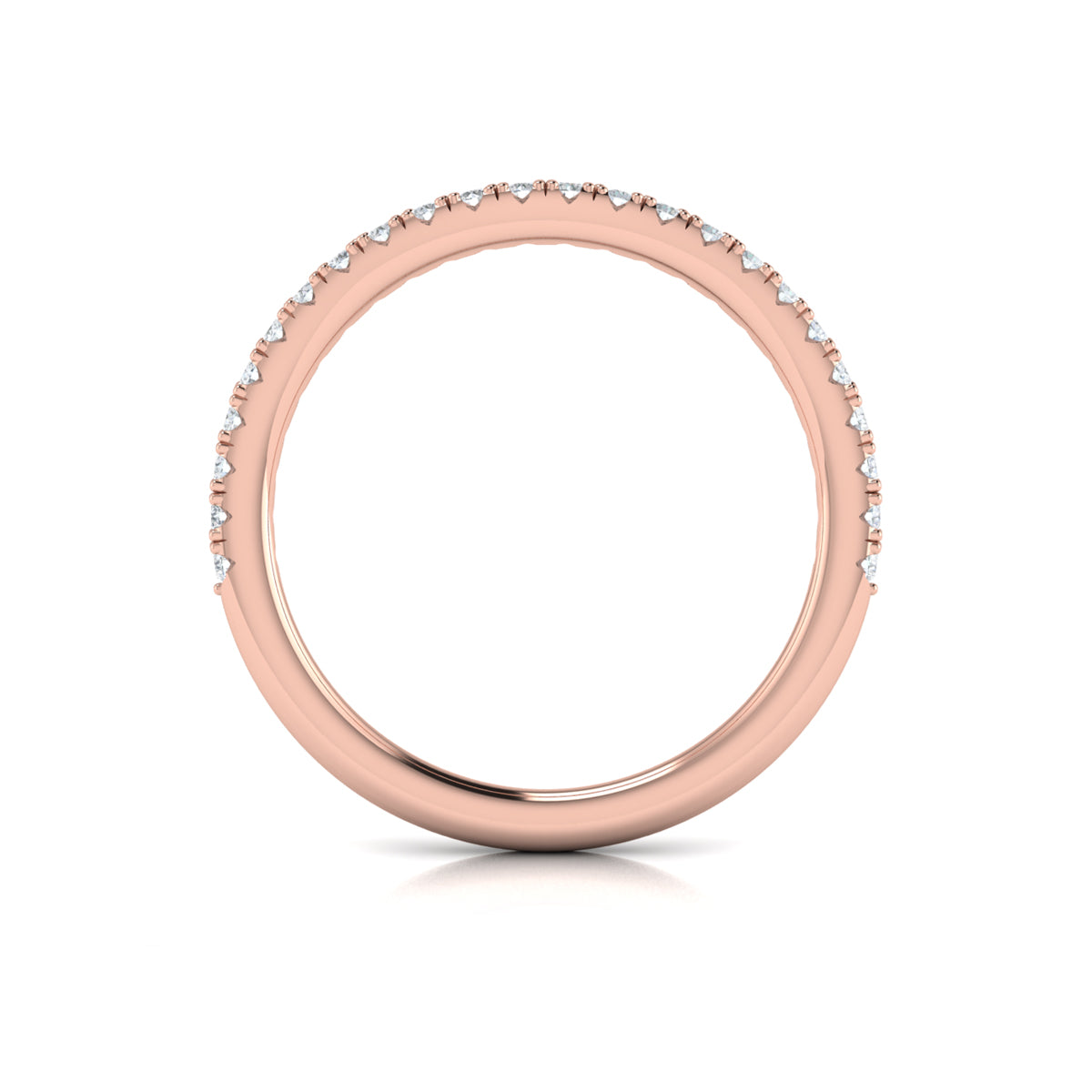 14kt Rose Gold Diamond Womens Matching Wedding Band