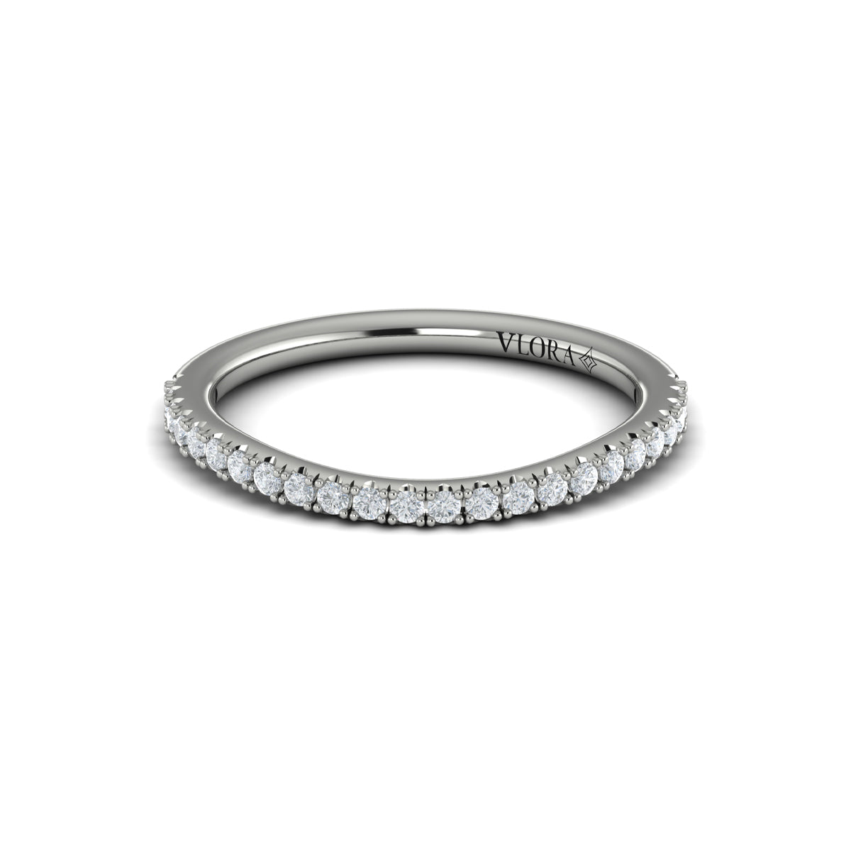 14K White Gold Diamond Womens Matching Wedding Band