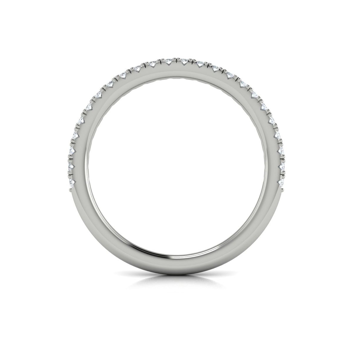 14K White Gold Diamond Womens Matching Wedding Band