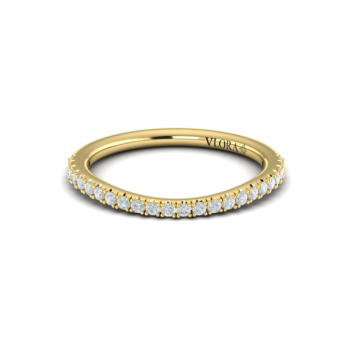 18kt Yellow Gold Diamond Womens Matching Wedding Band