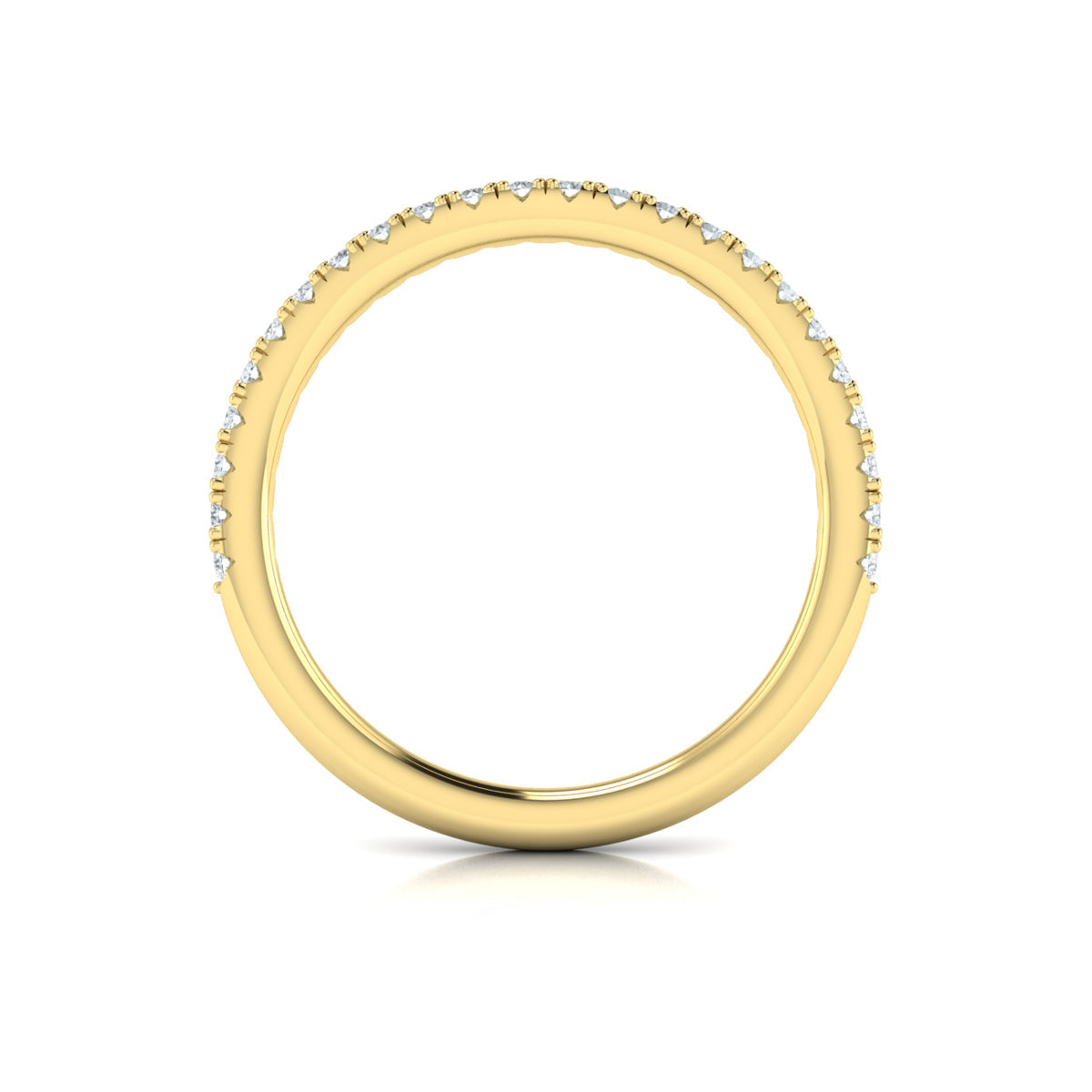 18kt Yellow Gold Diamond Womens Matching Wedding Band